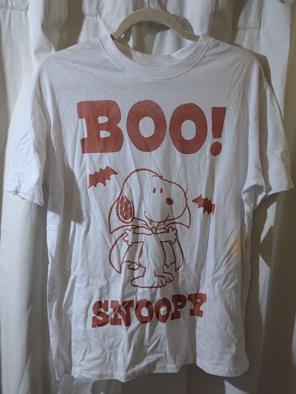 NEW Peanuts Graphic Tshirt Snoopy "Boo!" Oversize Small *H9